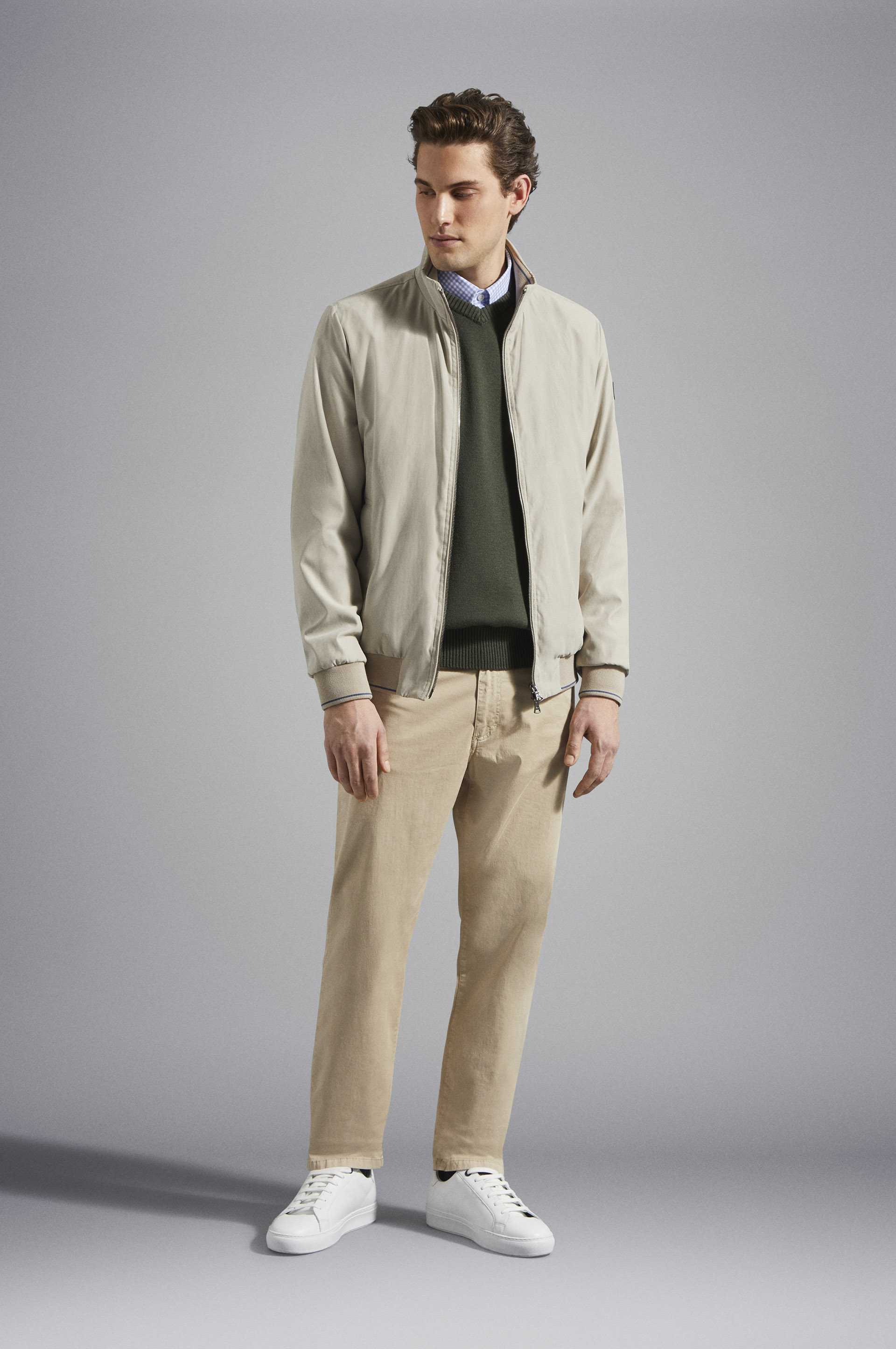 Microfiber Bomber Jacket with Iconic badge image number 2