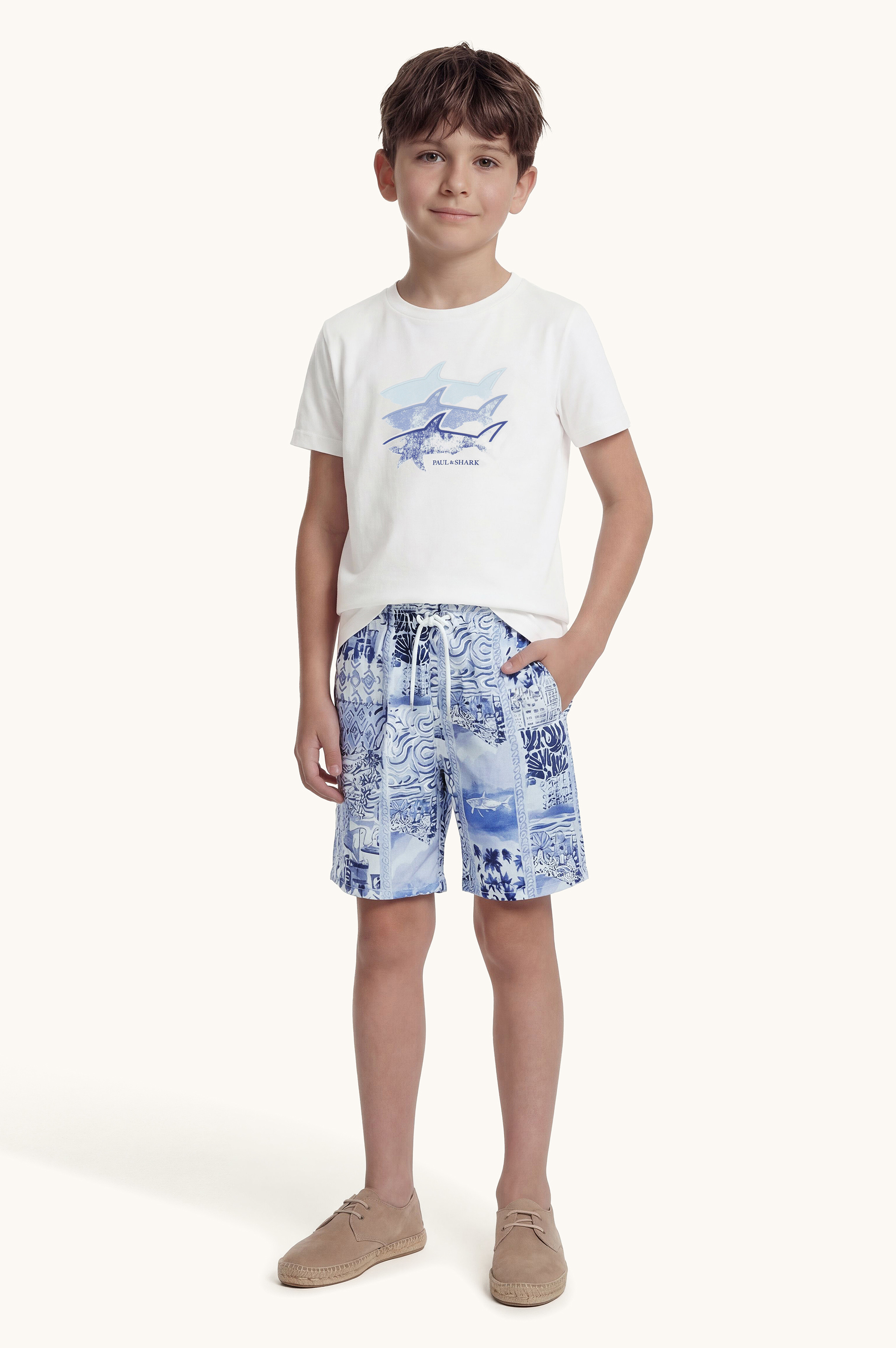 Swim shorts with Mikonos print image number 2