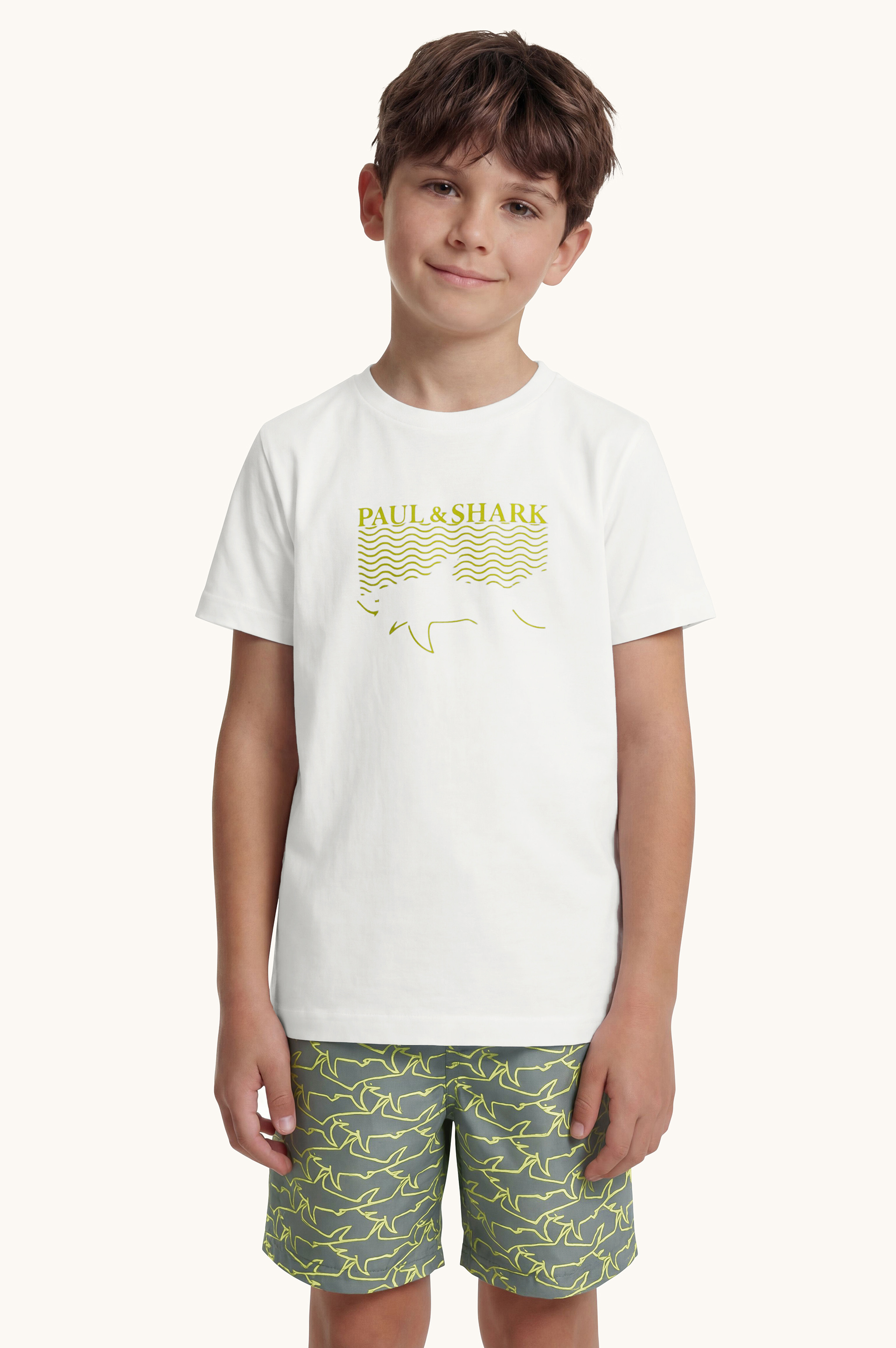 Cotton jersey T-shirt with Shark print image number 0