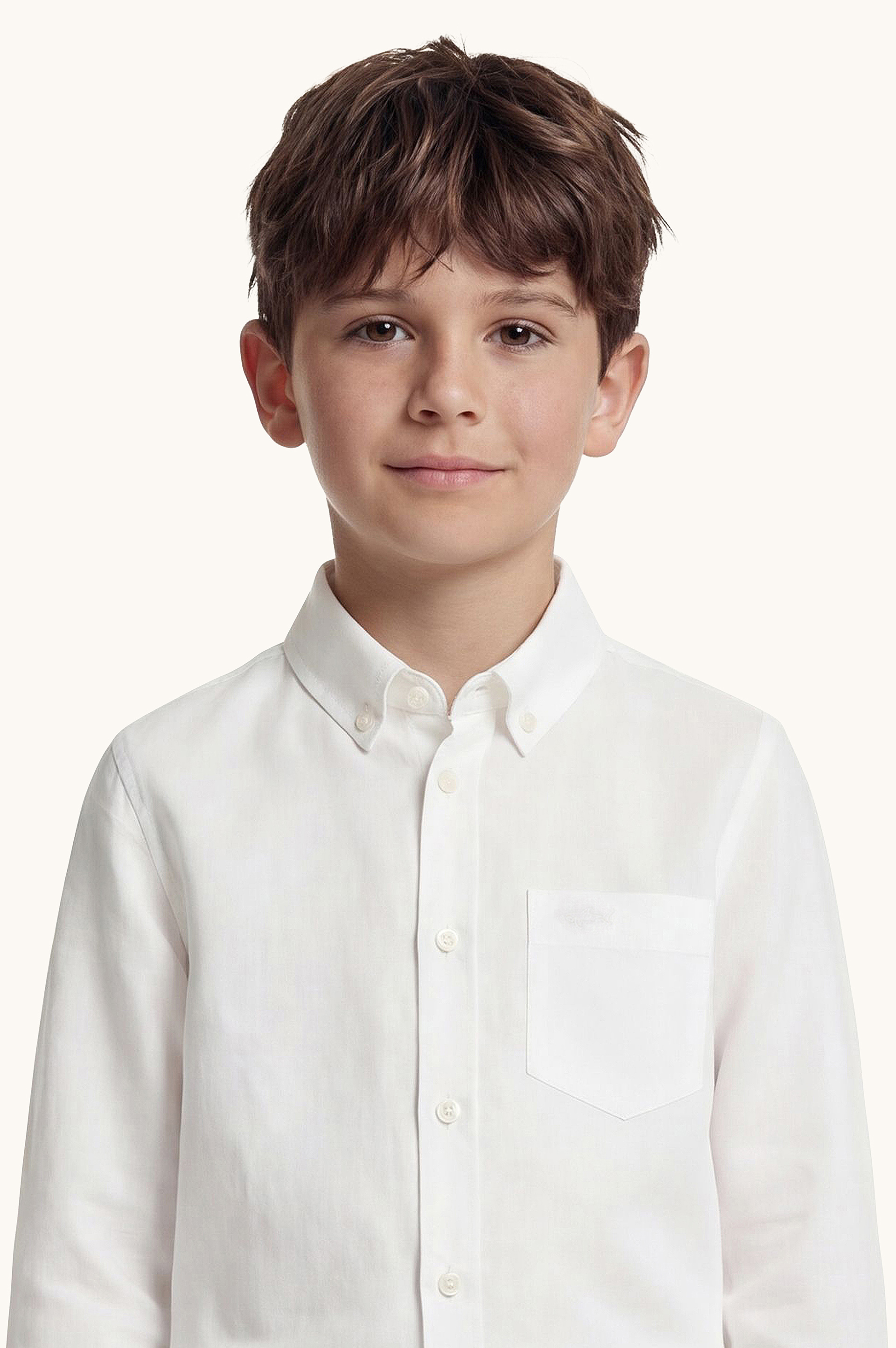 Linen shirt with Shark embroidery image number 4