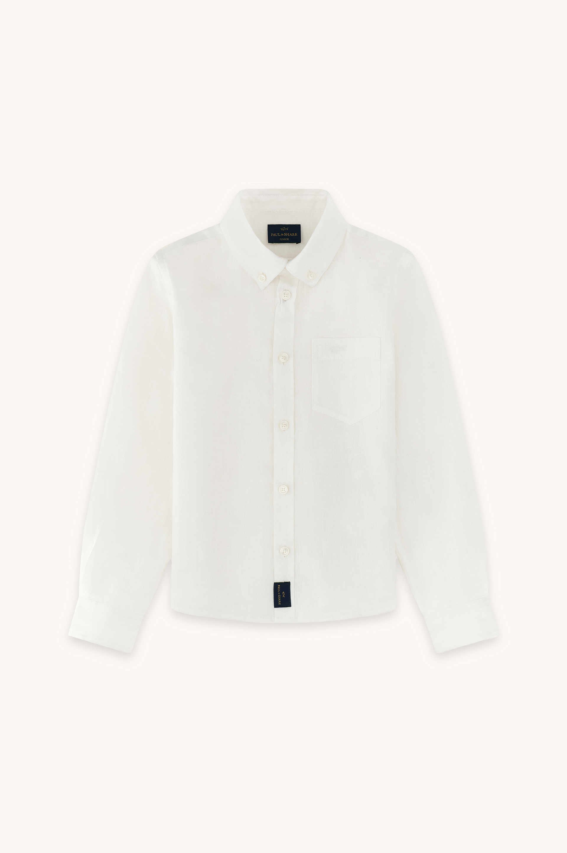 Linen shirt with Shark embroidery image number 1