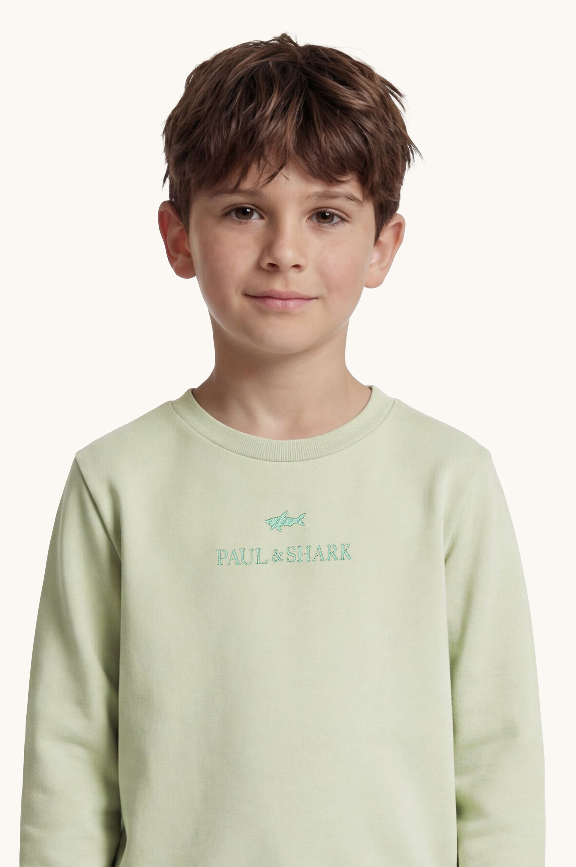 Cotton sweatshirt with Logo embroidery image number 4