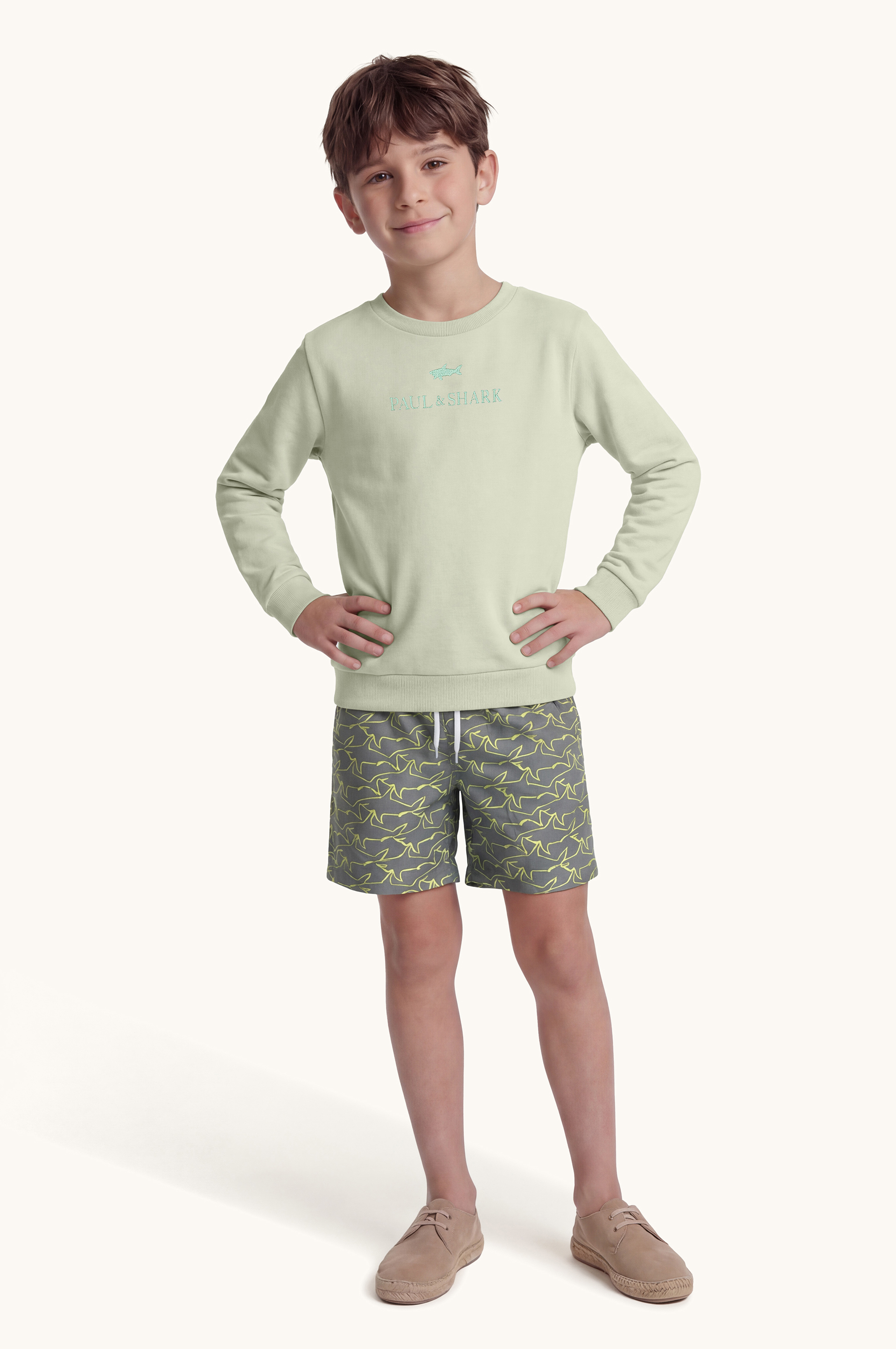 Cotton sweatshirt with Logo embroidery image number 5