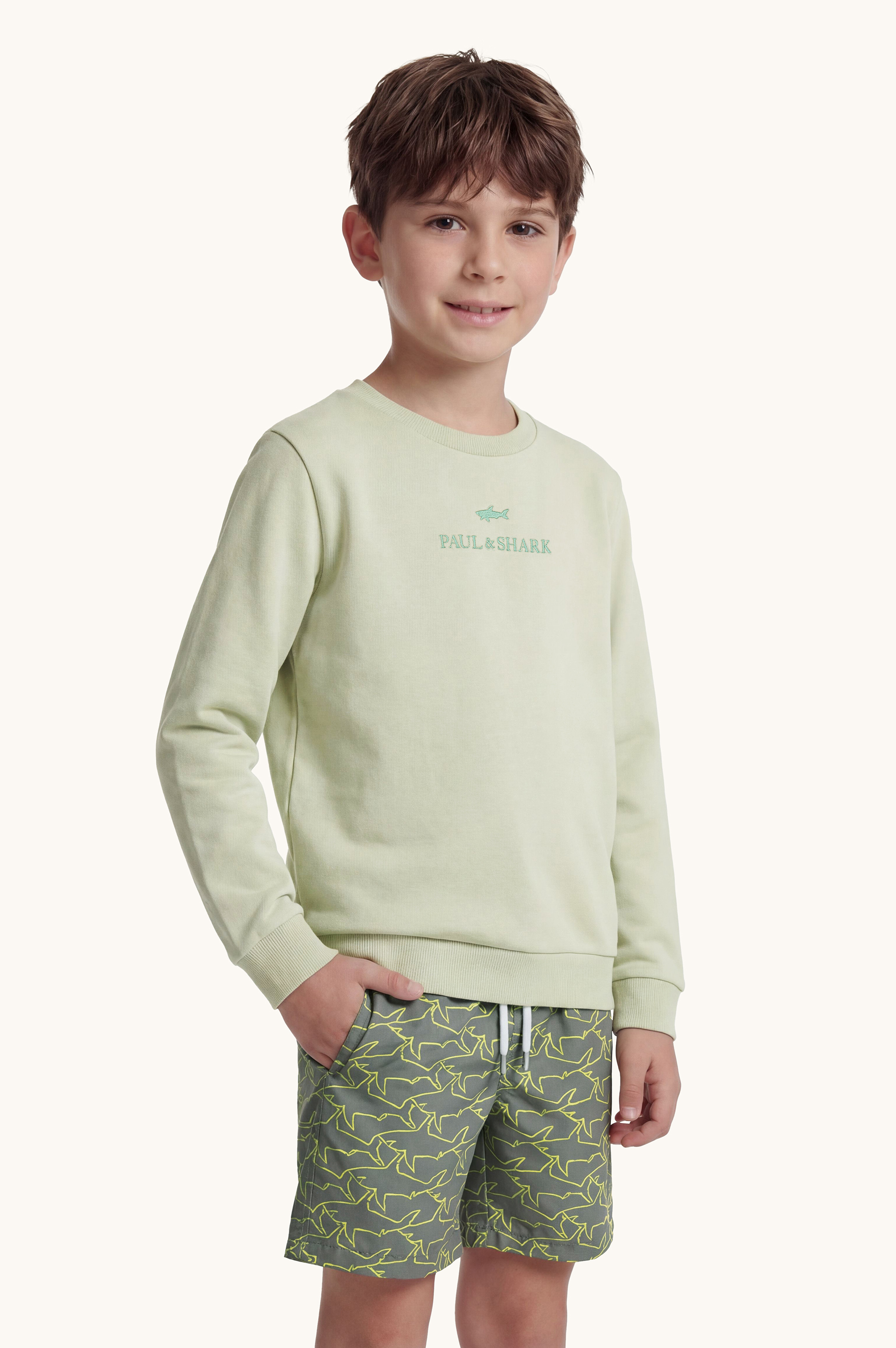 Cotton sweatshirt with Logo embroidery image number 0