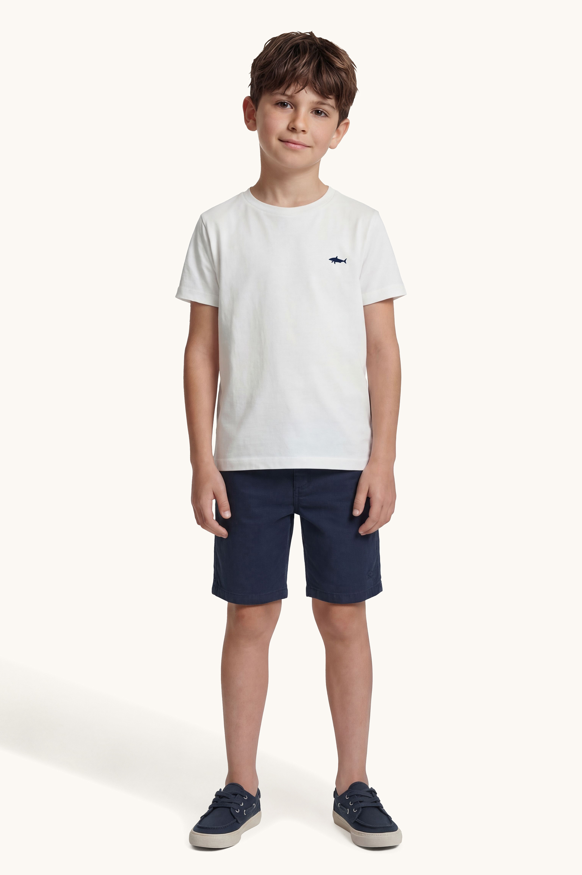 Cotton T‑shirt with Shark embroidery image number 2