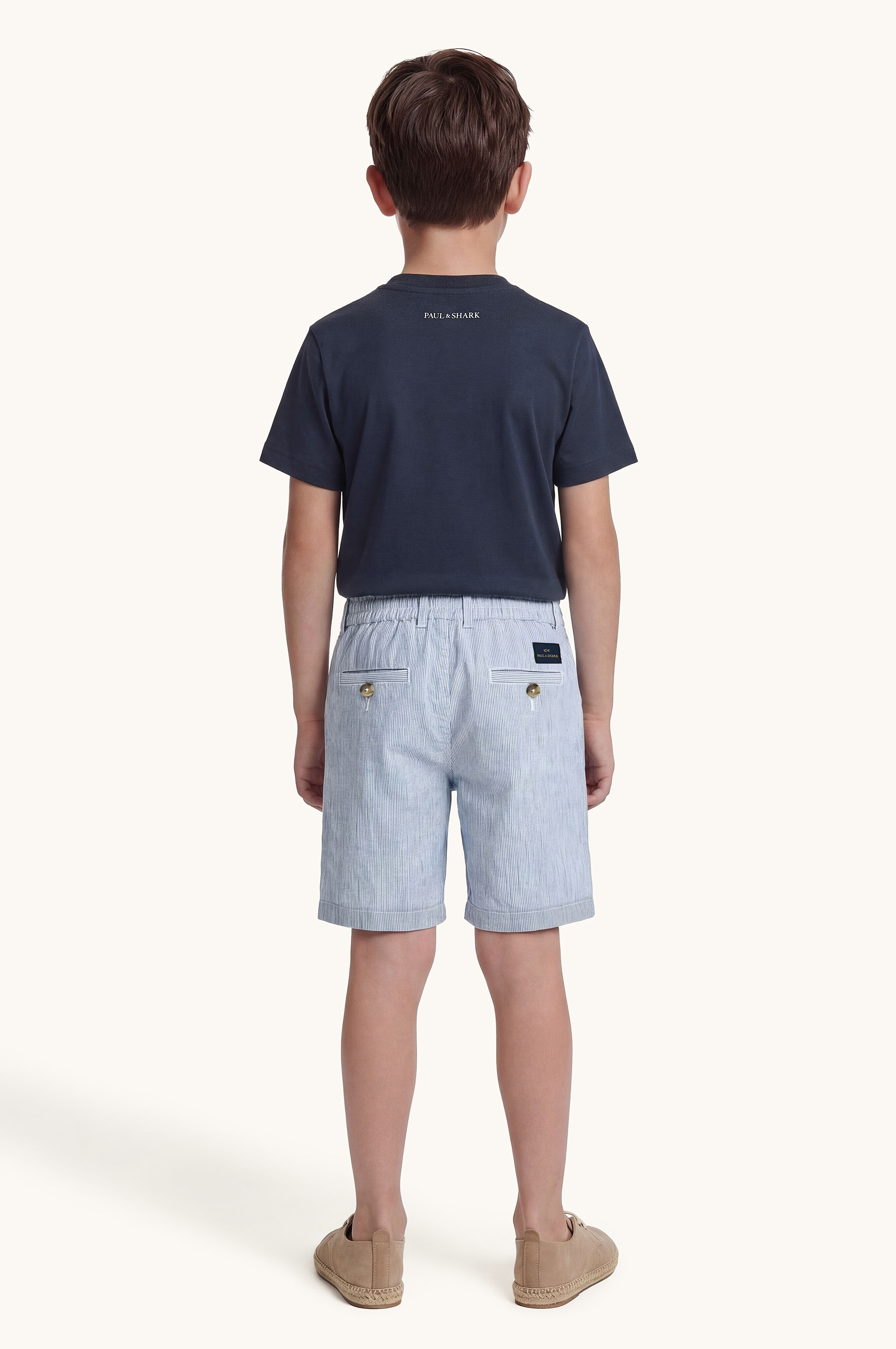 Cotton T‑shirt with Shark embroidery image number 3