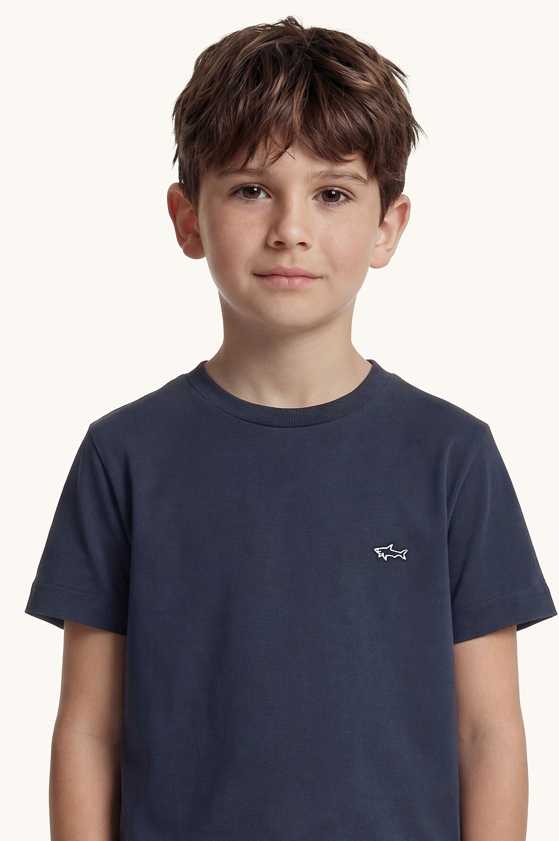 Cotton T‑shirt with Shark embroidery image number 4