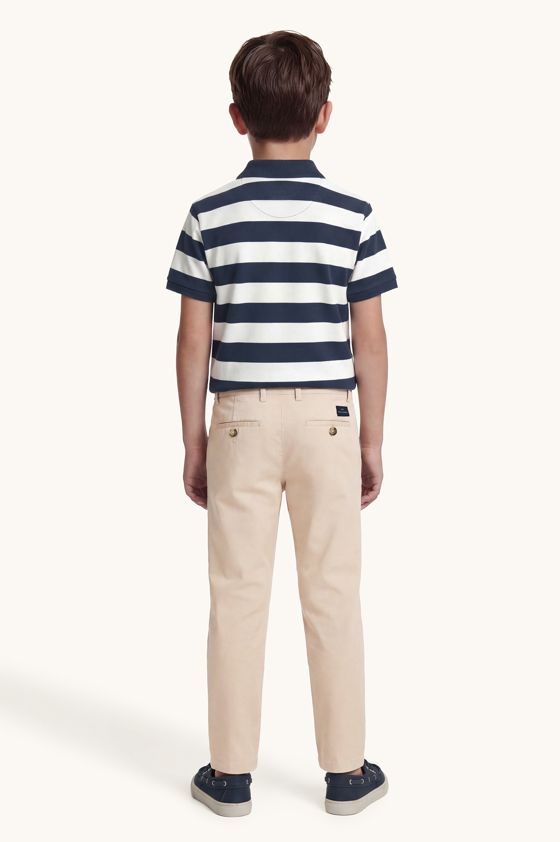 Cotton piqu&eacute; polo with striped pattern image number 3