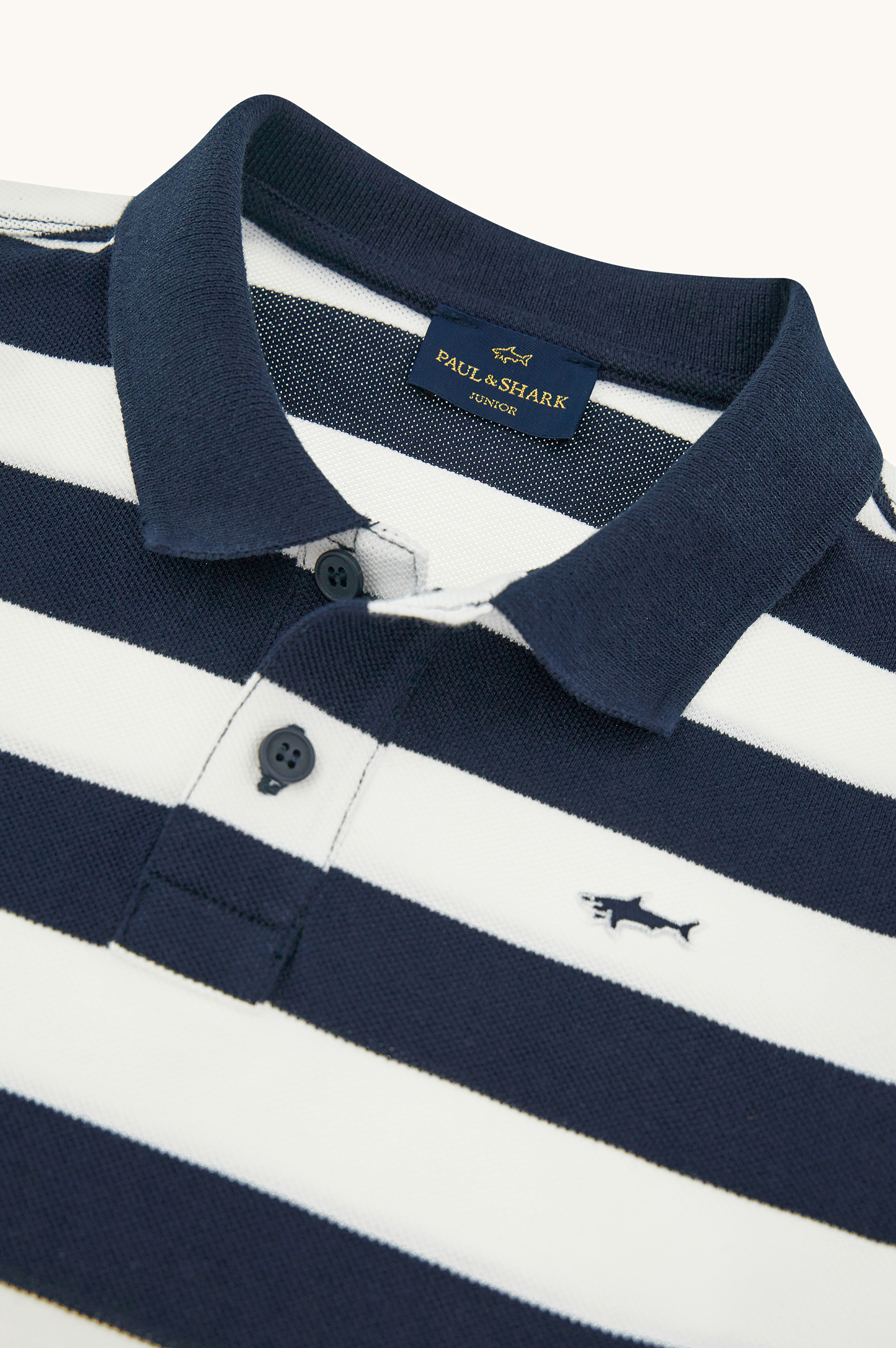 Cotton piqu&eacute; polo with striped pattern image number 5