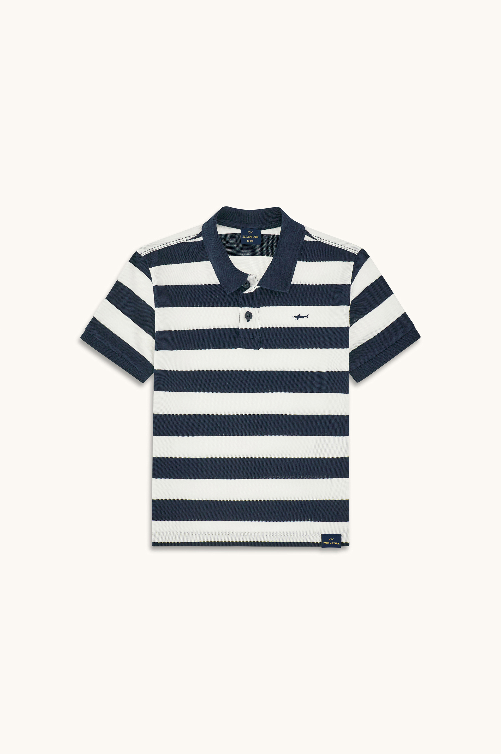 Cotton piqu&eacute; polo with striped pattern image number 1