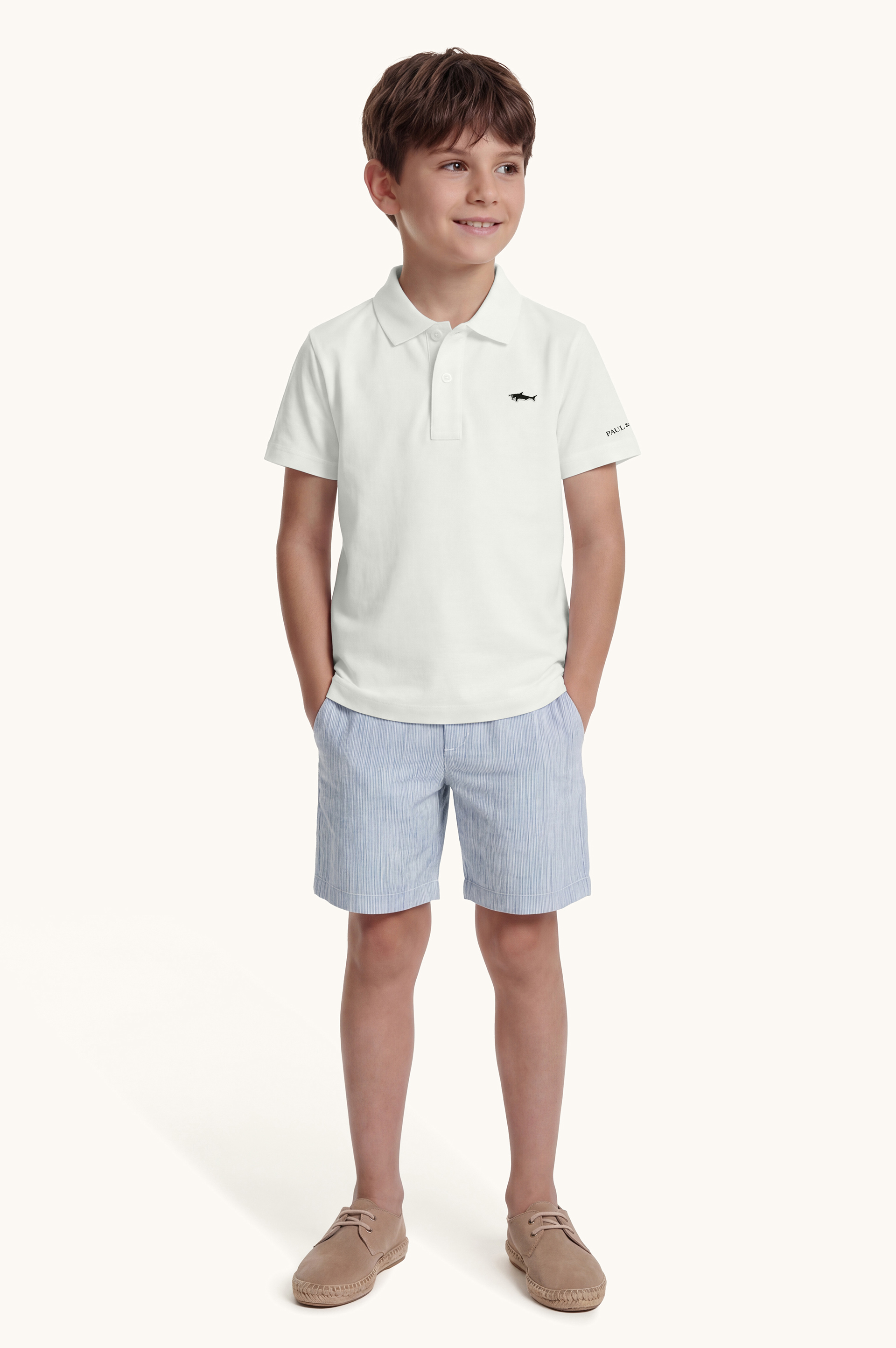 Polo de piqu&eacute; de algod&oacute;n con bordado Shark image number 2