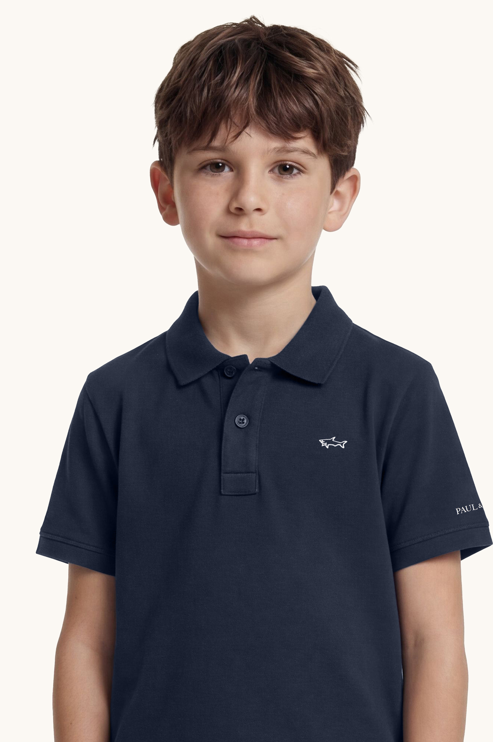 بولو من بيكيه القطن بتطريز Shark image number 2