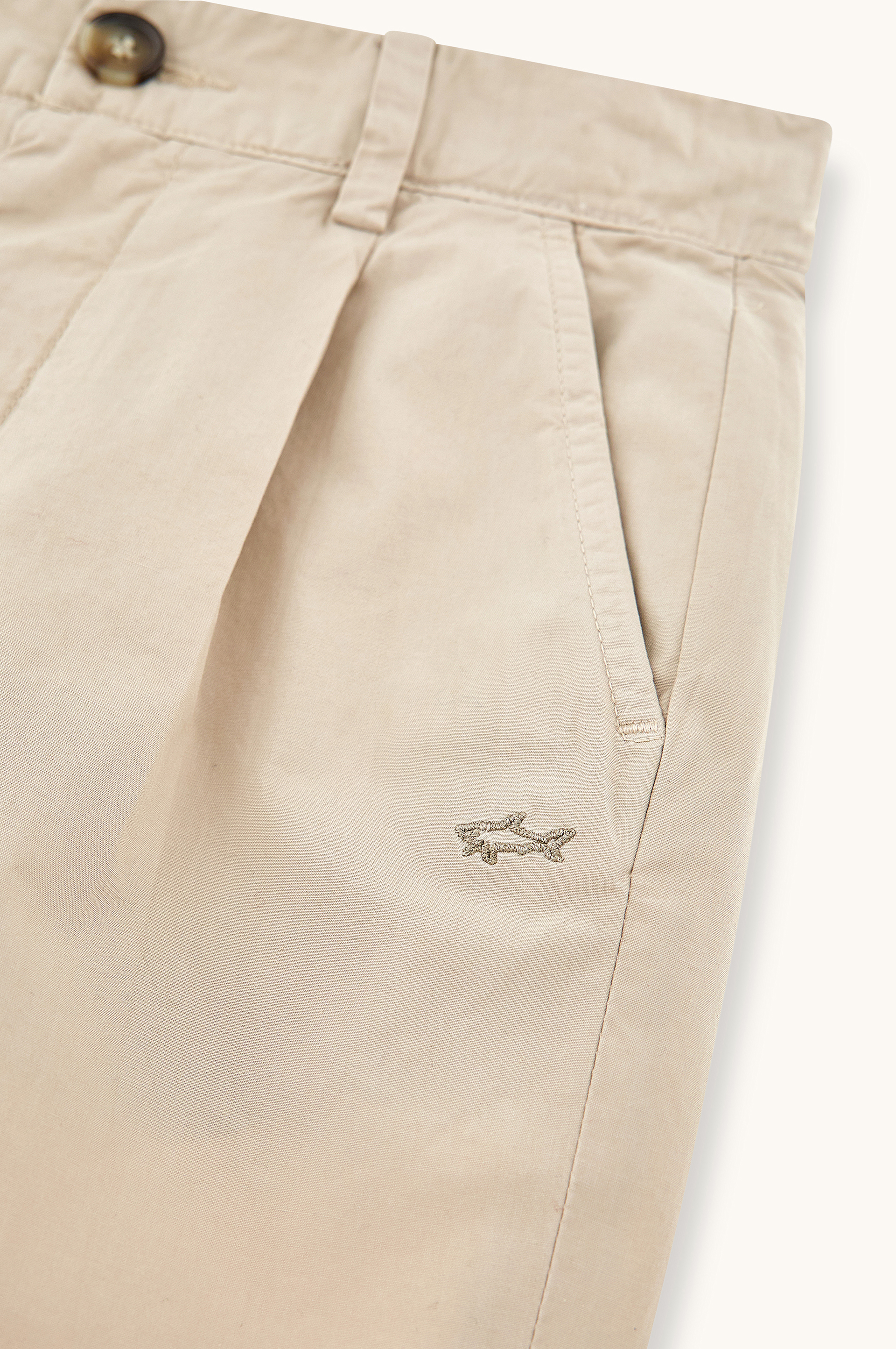 Cotton trousers with Shark embroidery image number 5