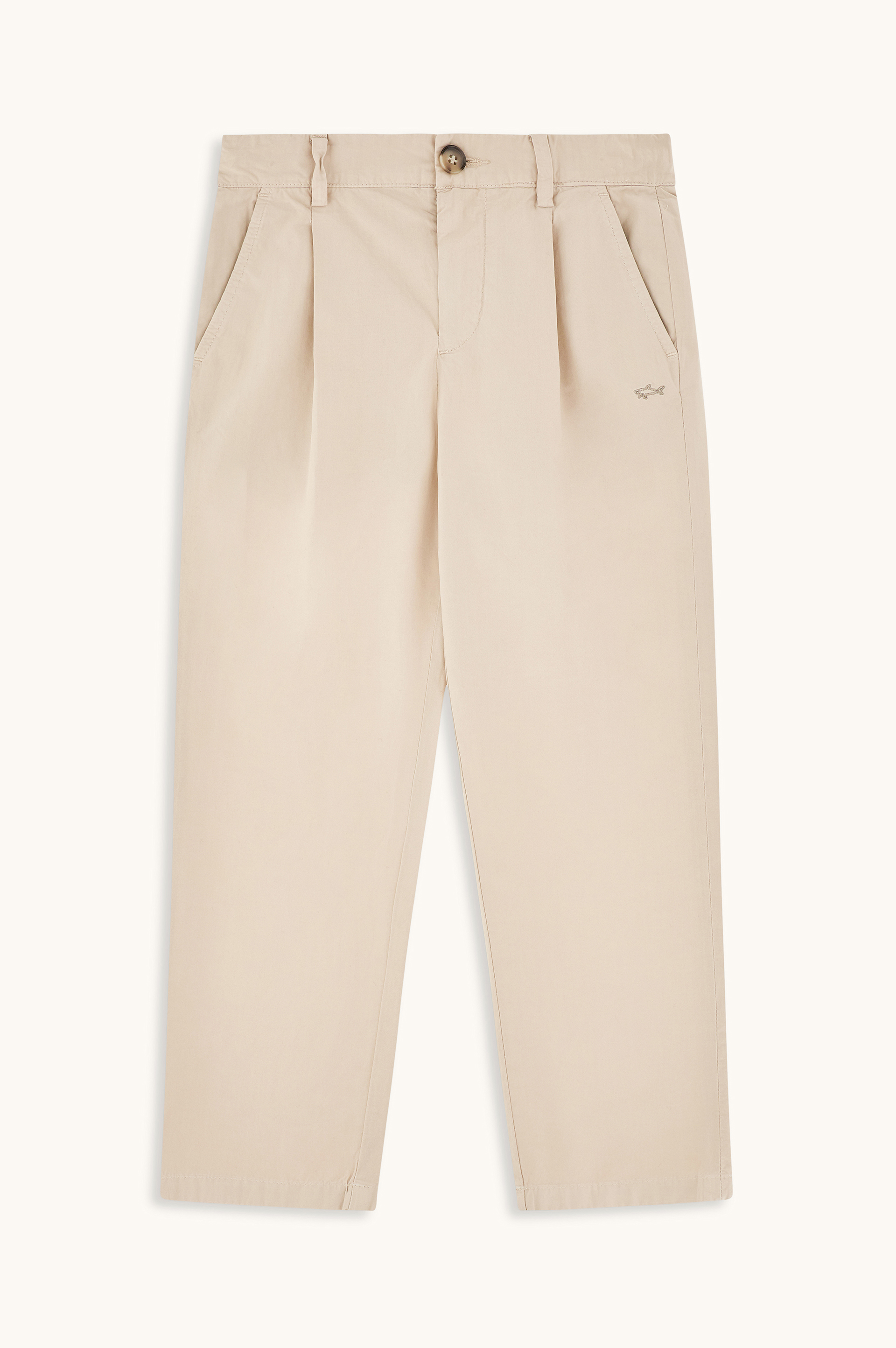 Cotton trousers with Shark embroidery image number 1