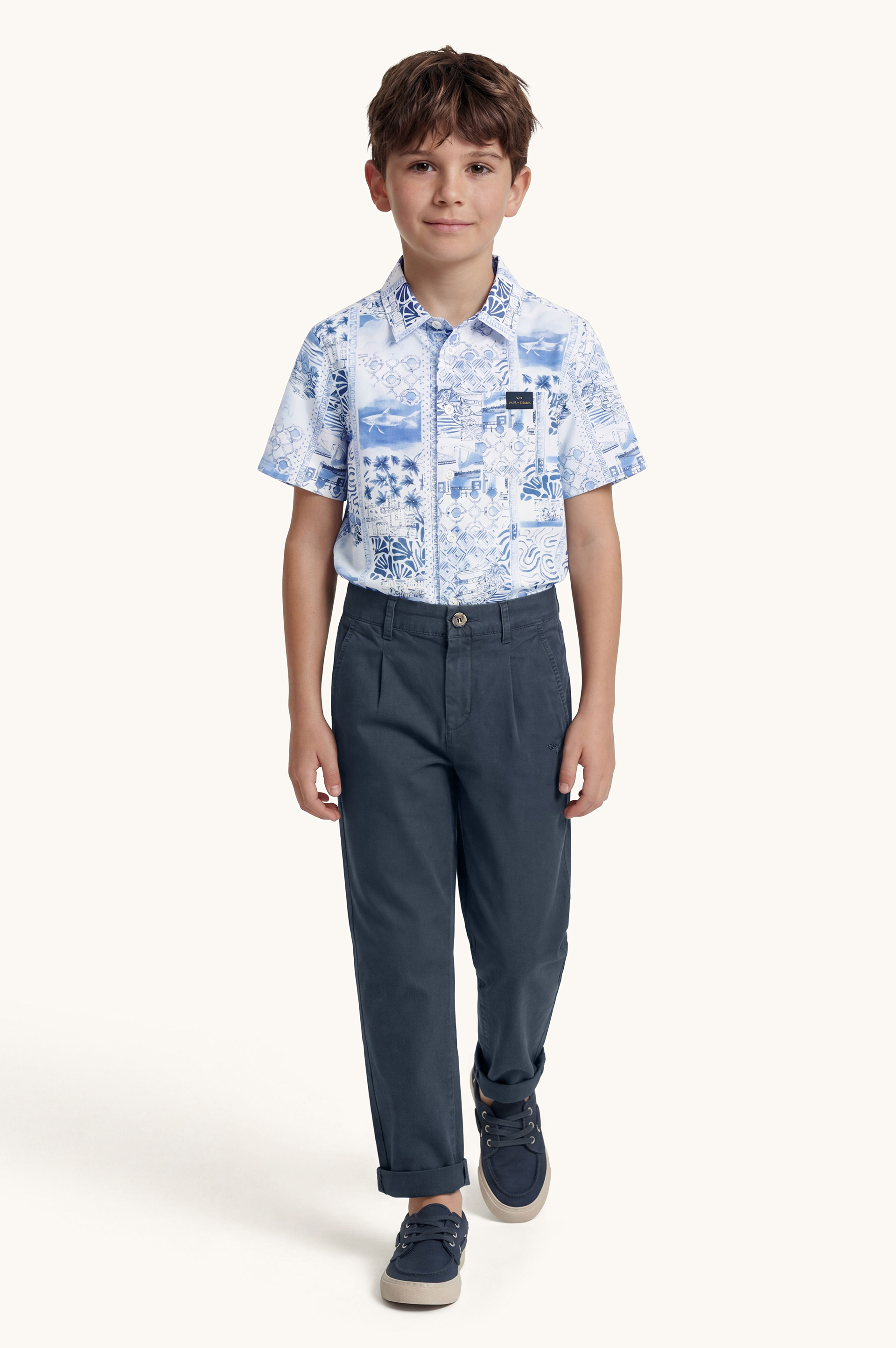 Pleated cotton trousers image number 2