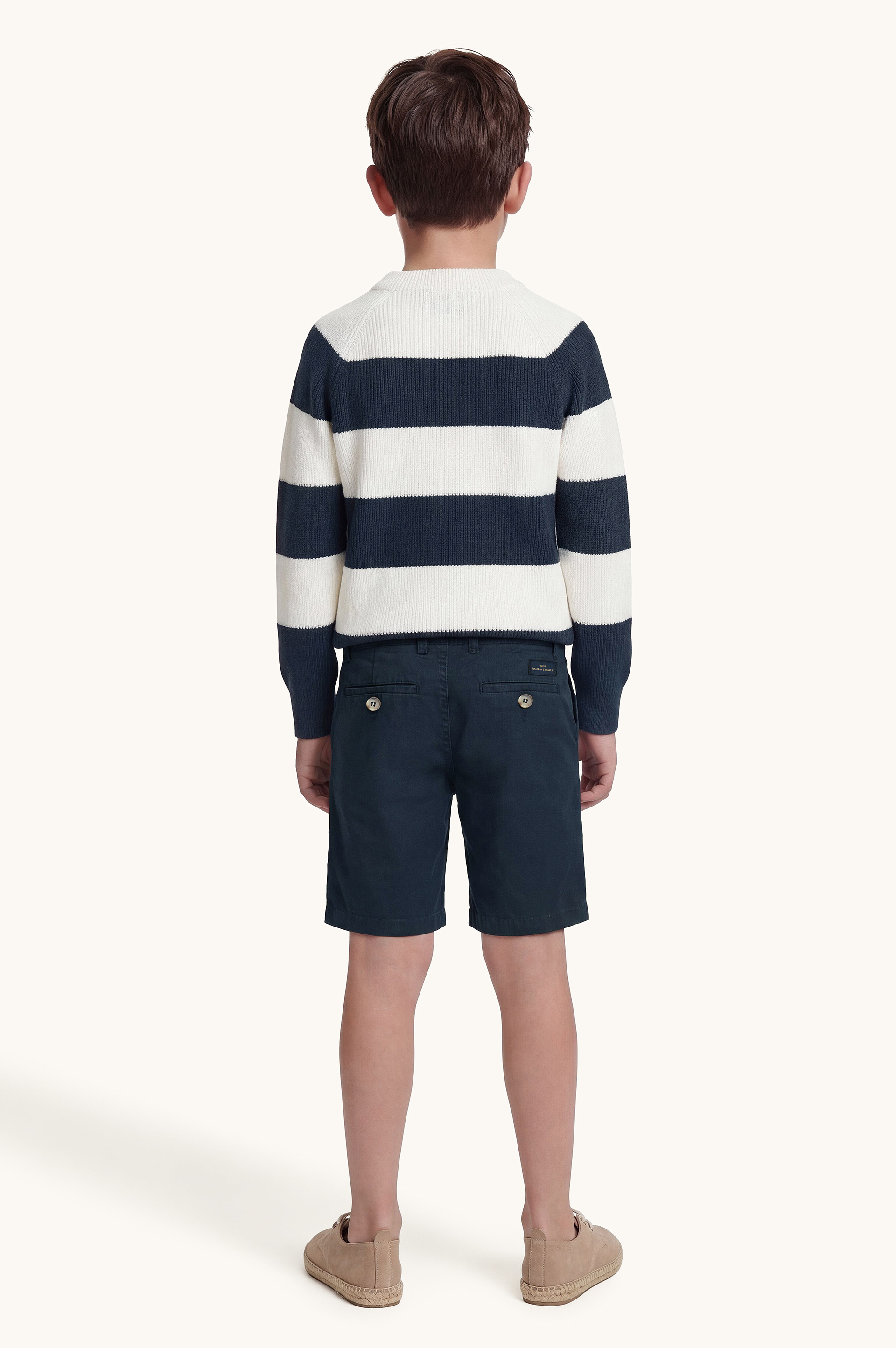 Cotton crew‑neck knit with striped pattern image number 3