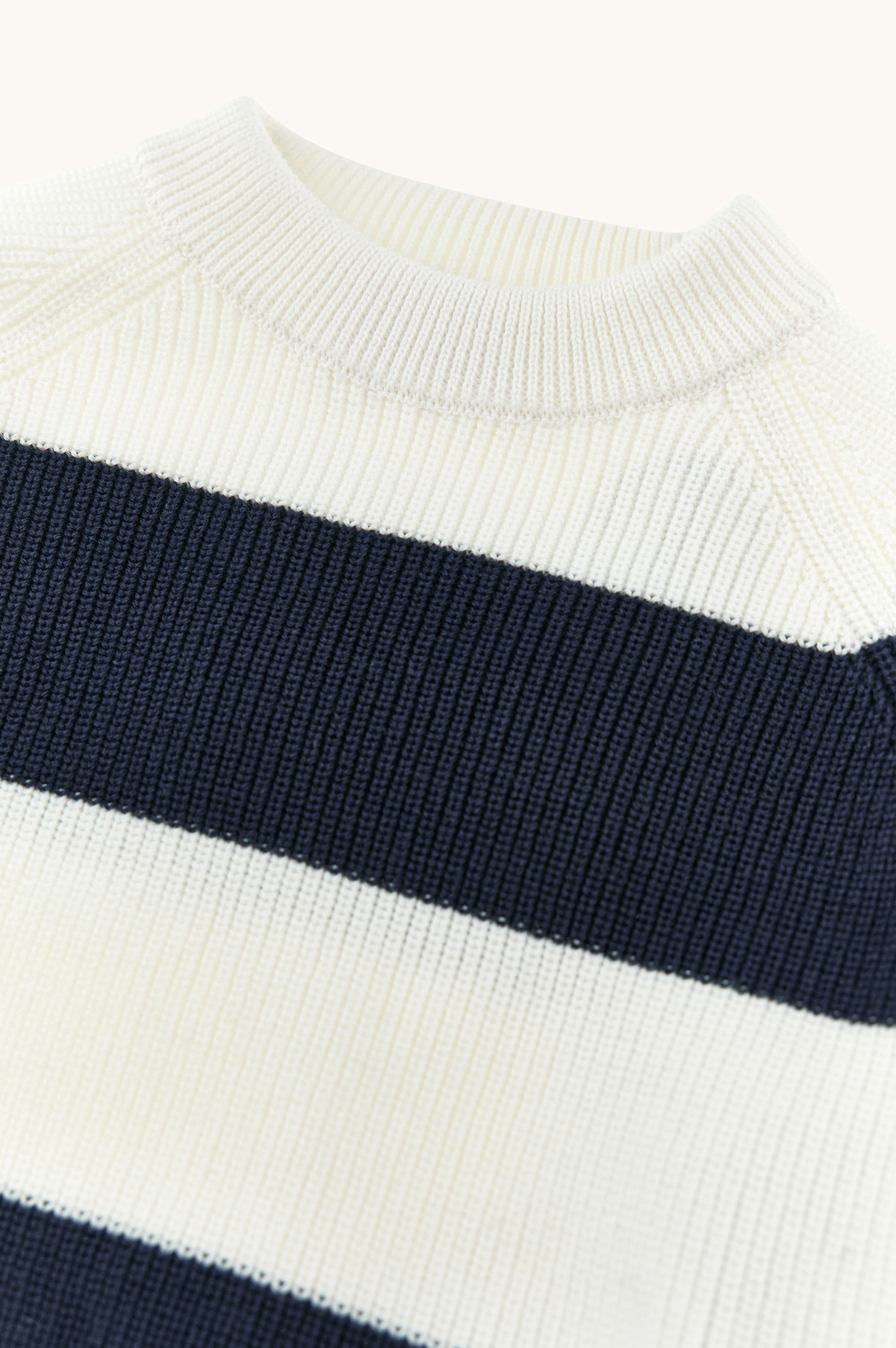 Cotton crew‑neck knit with striped pattern image number 5