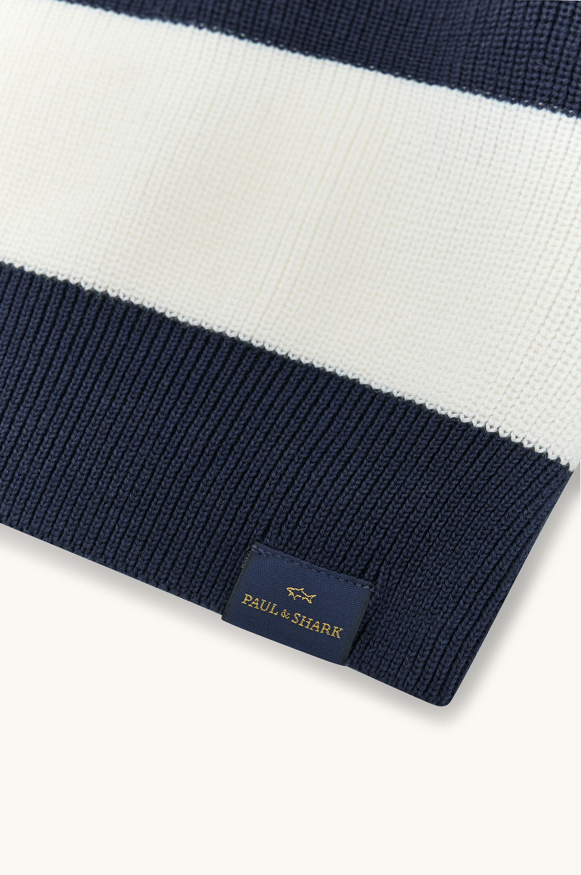 Cotton crew‑neck knit with striped pattern image number 6