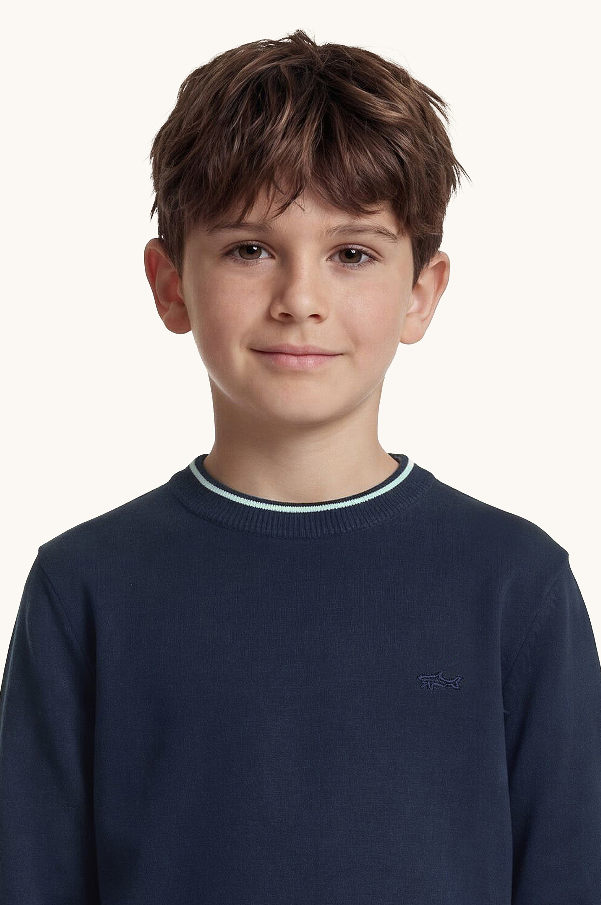 كنزة قطنية بياقة مستديرة مع تطريز Shark image number 4