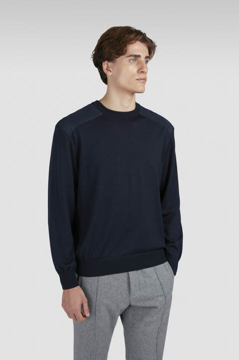 Wool and silk crewneck sweater