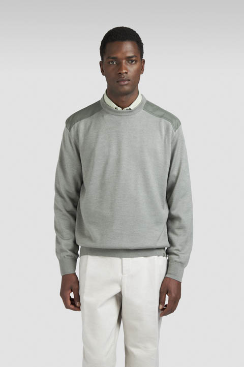 Wool and silk crewneck sweater