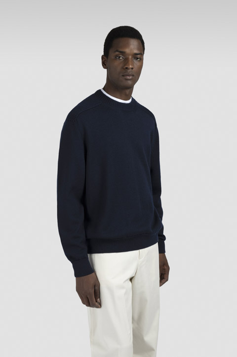 Suéter de cuello redondo en lana soft cool touch