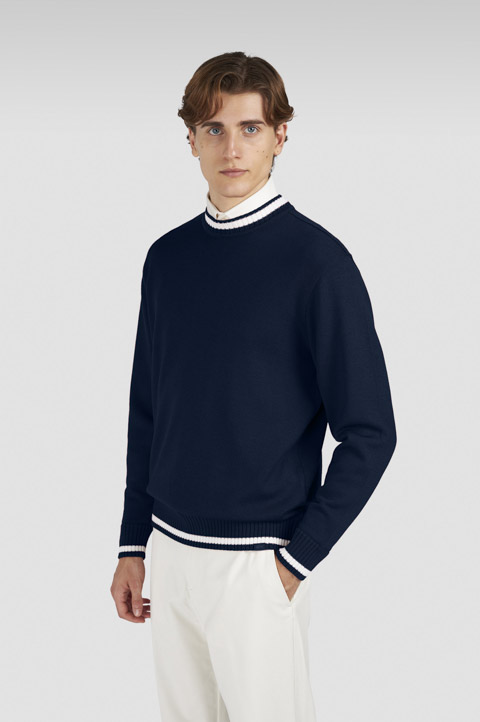 Pull à col rond en laine soft cool touch