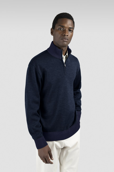 Soft Cool Touch wool half zip sweater
