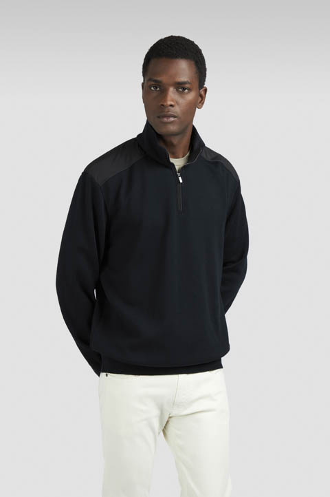Soft Cool Touch wool half zip sweater with Typhoon® Platinum details