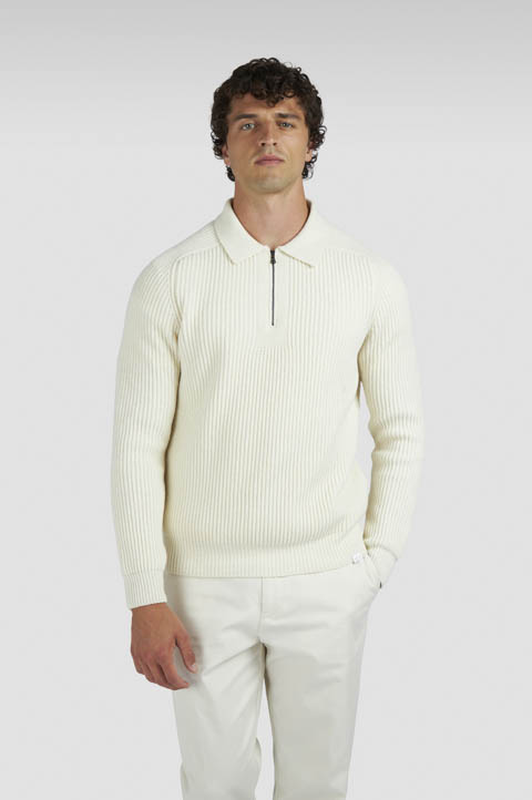 Zipped Re-Wool polo shirt Zipped Re-Wool polo shirt