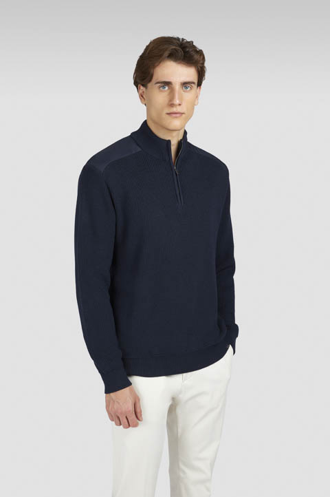 wool silk half zip sweater with Typhoon&reg; Silk