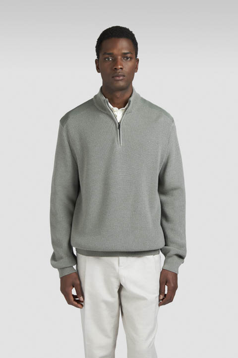 wool silk half zip sweater with Typhoon® Silk wool silk half zip sweater with Typhoon® Silk