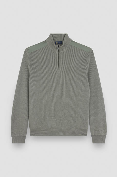 wool silk half zip sweater with Typhoon® Silk