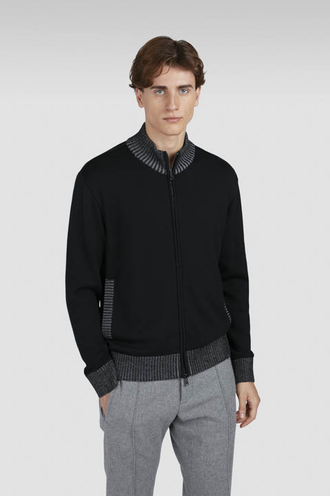 Soft Cool Touch wool sweater with zip closure Soft Cool Touch wool sweater with zip closure