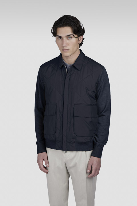 Hybrid zip-up Shaket in Typhoon® Silk, wool and silk Hybrid zip-up Shaket in Typhoon® Silk, wool and silk