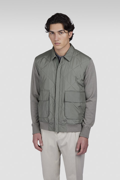 Hybrid zip-up Shaket in Typhoon® Silk, wool and silk Hybrid zip-up Shaket in Typhoon® Silk, wool and silk