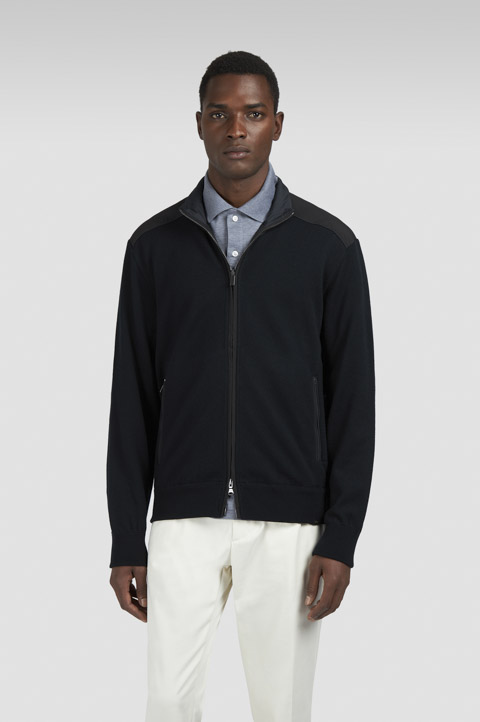 Soft Cool Touch wool zip-up sweater with Typhoon® Platinum details