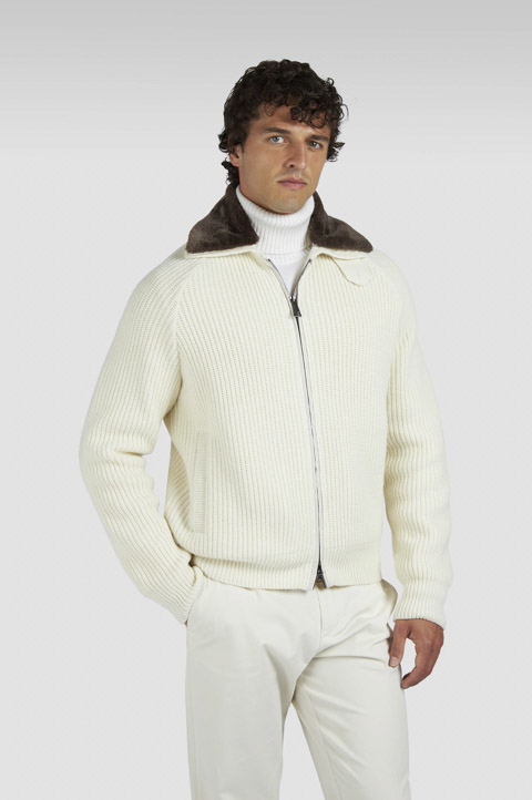 Re-Wool zip-up sweater