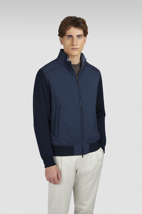Hybrid zip-up sweater in Soft Cool Touch wool and Typhoon® Platinum Hybrid zip-up sweater in Soft Cool Touch wool and Typhoon® Platinum
