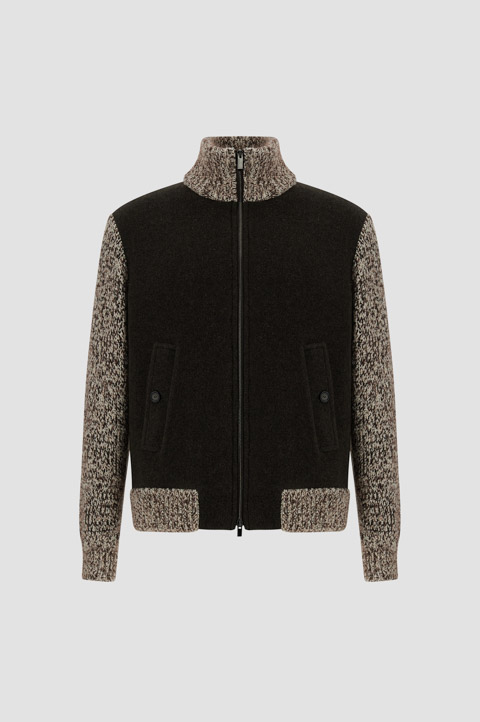 Jersey h&iacute;brido con cremallera de lana y alpaca