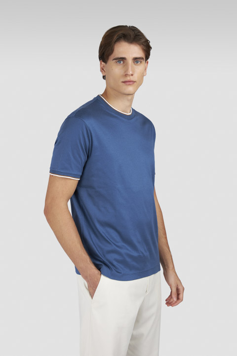 Cami seta X-Soft de algod&oacute;n Interlock con perfiles a contraste