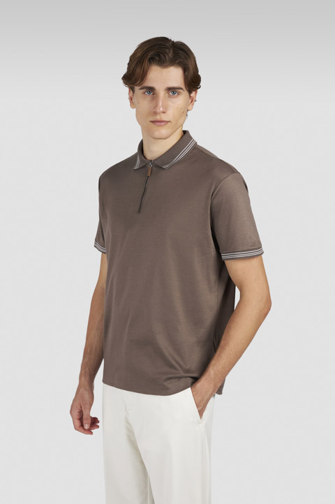Polo X-Soft de algodón Interlock con perfiles a rayas Polo X-Soft de algodón Interlock con perfiles a rayas