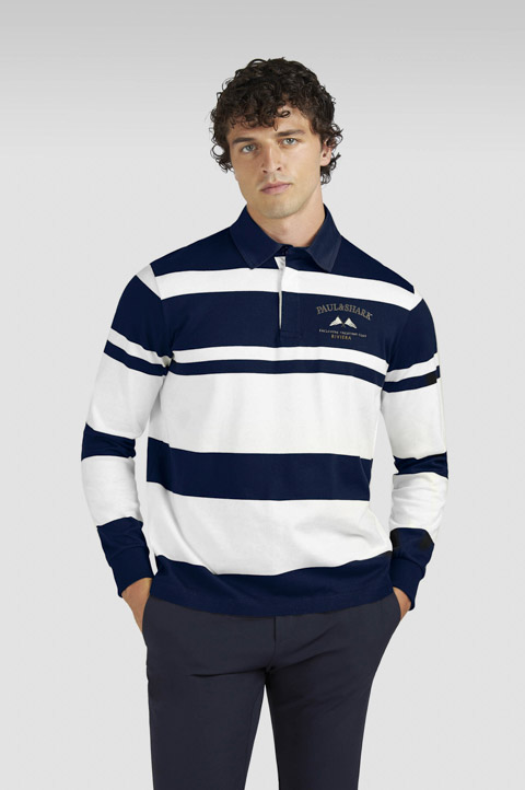 Cotton jersey rugby polo shirt with embroidery Cotton jersey rugby polo shirt with embroidery