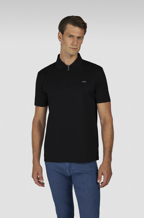 Polo con zip in cotone Aqua Touch