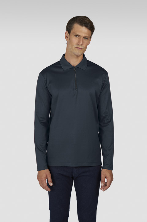 Aqua Touch cotton zip-up Polo Shirt