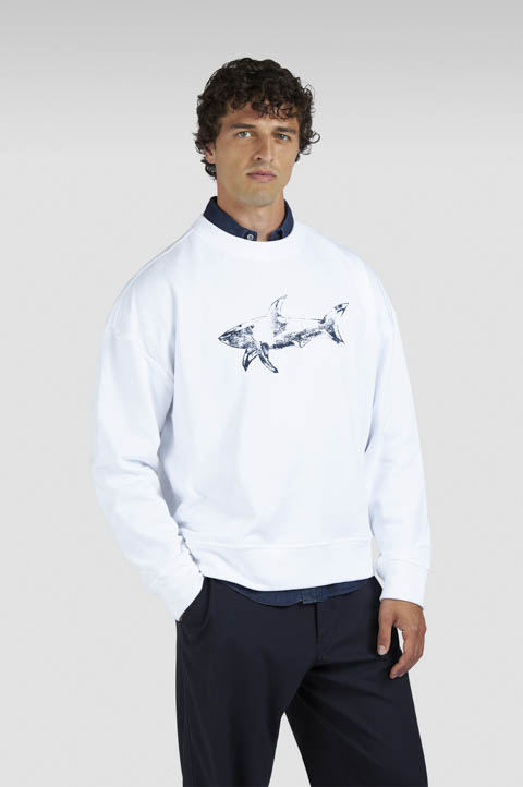 Sudadera de Cotton Fleece con estampado Shark Sudadera de Cotton Fleece con estampado Shark