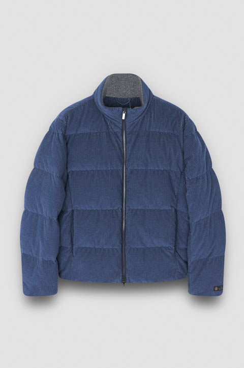 Ultralight down jacket in cashmere and cotton velvet