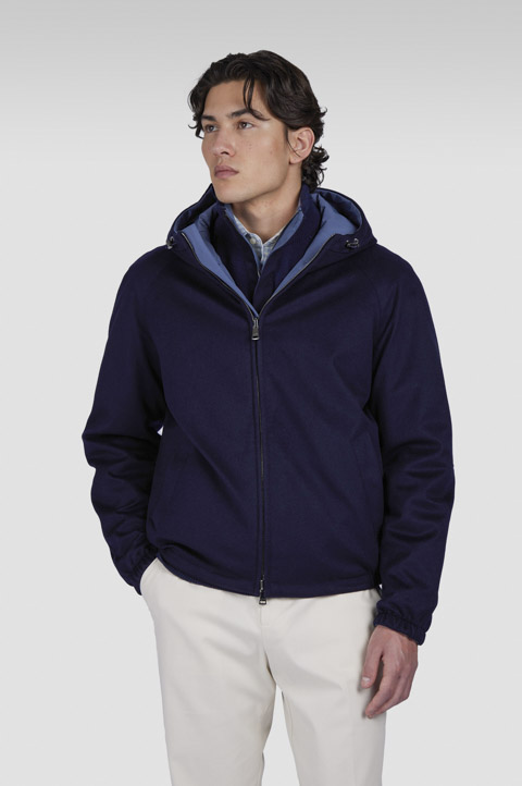 Reversible jacket in cashmere and Typhoon® Reversible jacket in cashmere and Typhoon®
