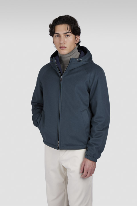 Reversible jacket in cashmere and Typhoon® Reversible jacket in cashmere and Typhoon®