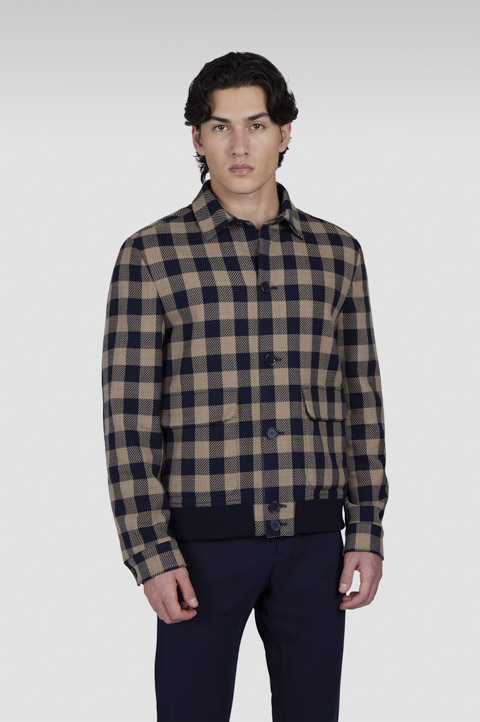 Wool blouson with check pattern Wool blouson with check pattern